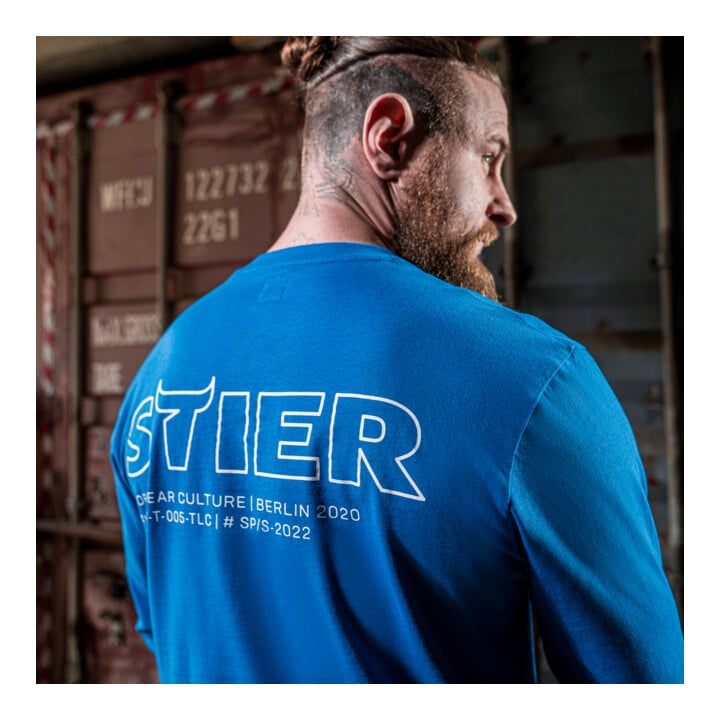 STIER Longsleeve Logo Capsule organic cotton S Indigo Blue