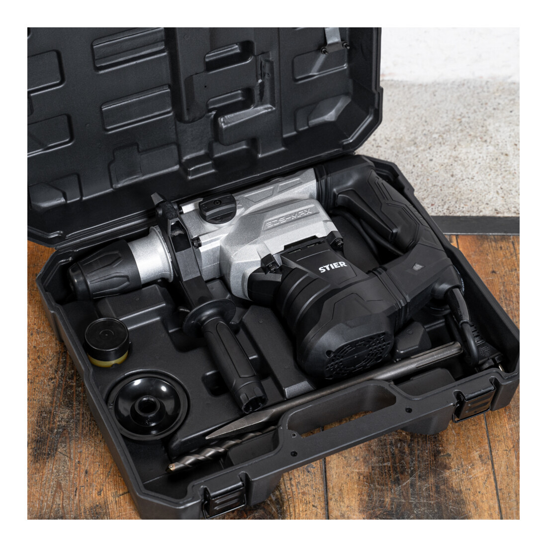 STIER Martello perforatore SHB-L-4100, 1500 W, 12 J, 4100 colpi/min, attacco SDS-Max