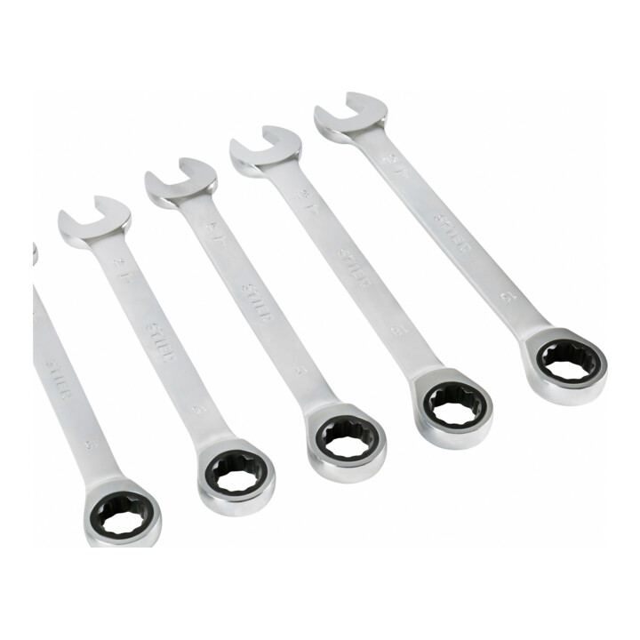 STIER Maul-Ringratschenschlüssel-Satz, SW 8 - 19 mm, 12-teilig