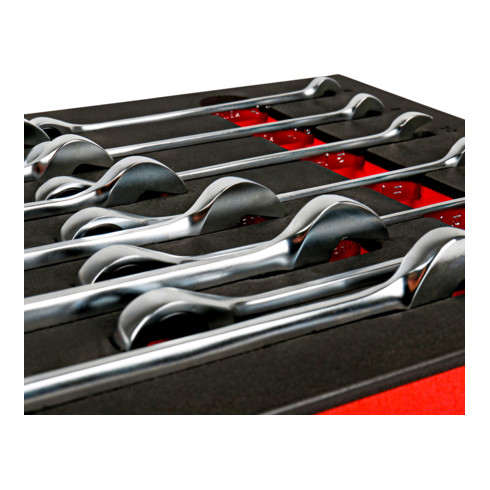 STIER Maul-Ringratschenschlüssel-Satz, SW 8 - 19 mm, 12-teilig, in Weichschaumeinlage (EVA)