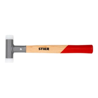 STIER Mazza con manico in noce americano, UPE/nylon (65D/70D), ø 30 mm, antirimbalzo