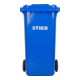 STIER minicontainer met 2 wielen 240 l blauw BxDxH 576x720x1067 mm