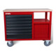 STIER mobiele werkbank Open Space, 11 laden, rood/grijs-1