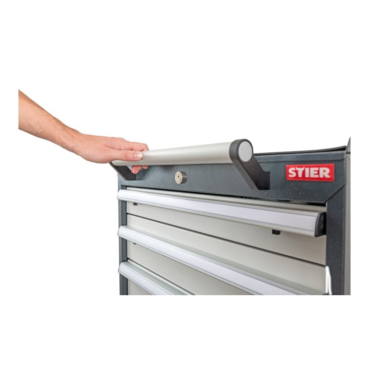 STIER Mobiler Schubladenschrank mit 4 Schubladen BxTxH 600x575x790 mm