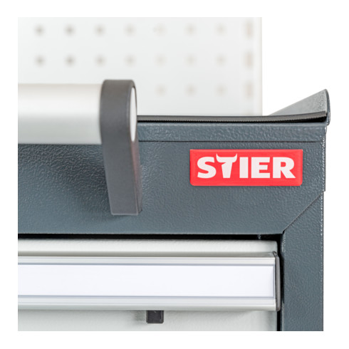STIER Mobiler Schubladenschrank mit 4 Schubladen BxTxH 600x575x790 mm