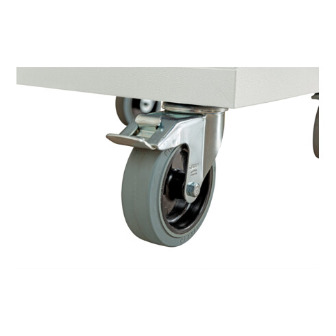 STIER Mobiler Schubladenschrank lichtgrau/enzianblau 600 mm