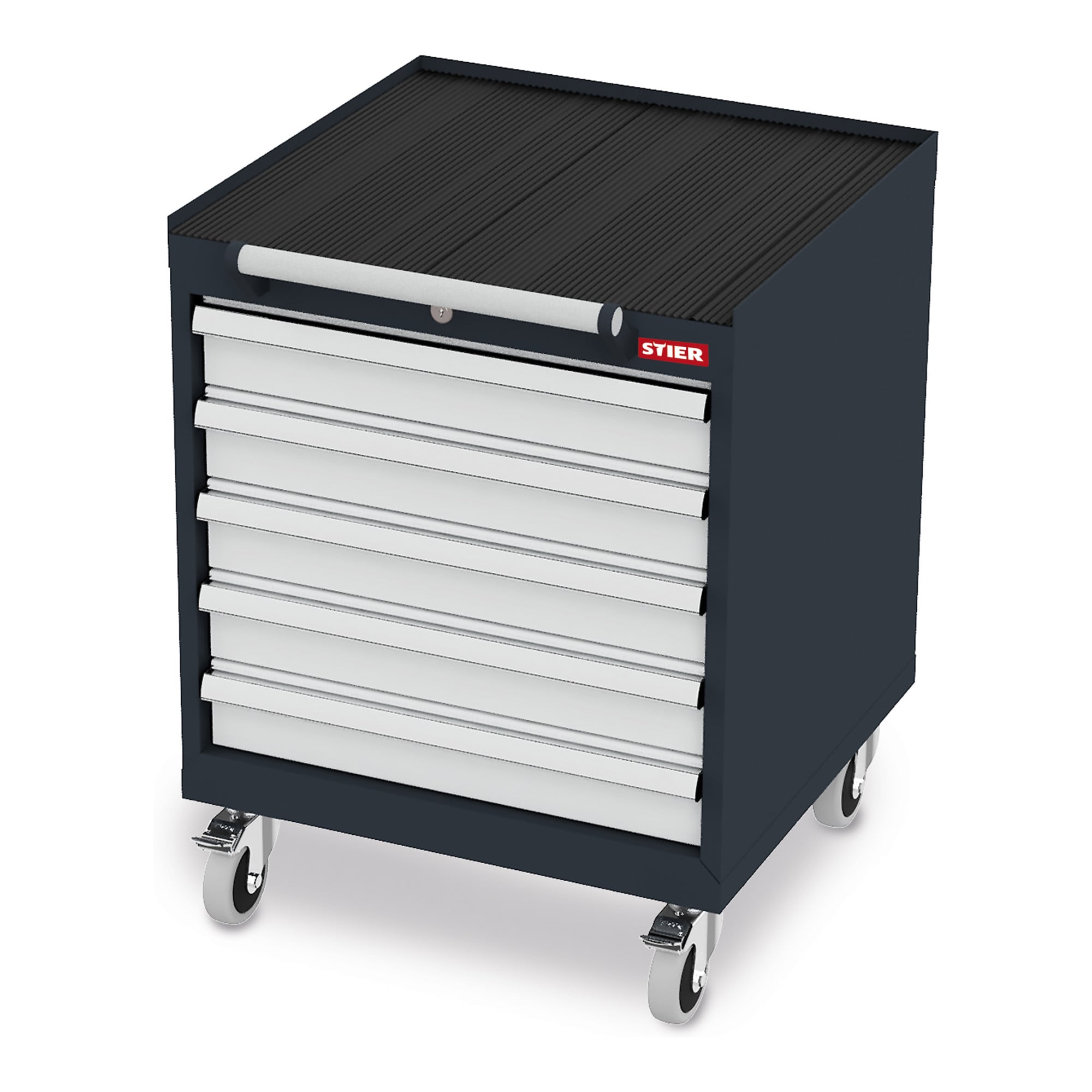 STIER Mobiler Schubladenschrank mit 5 Schubladen BxTxH 600x575x790 mm