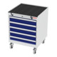 STIER Mobiler Schubladenschrank mit 5 Schubladen BxTxH 600x575x790 mm lichtgrau/enzianblau-1