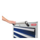 STIER Mobiler Schubladenschrank mit 5 Schubladen BxTxH 600x575x790 mm lichtgrau/enzianblau-2