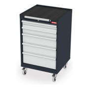 STIER Mobiler Schubladenschrank mit 5 Schubladen BxTxH 600x575x990 mm