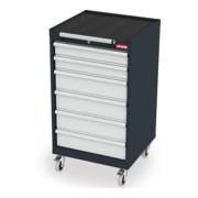 STIER Mobiler Schubladenschrank mit 6 Schubladen BxTxH 600x575x1090 mm