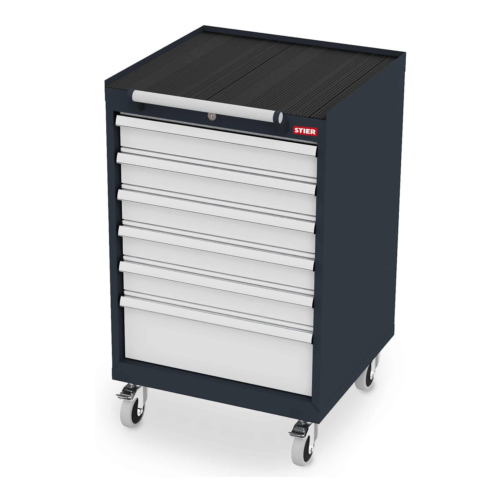 STIER Mobiler Schubladenschrank mit 6 Schubladen BxTxH 600x575x990 mm