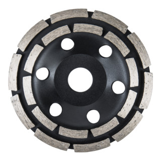 STIER Mola a tazza diamantata doppia ø125 mm foro 22,23 mm calcestruzzo, platorello diamantato