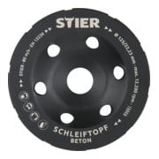 STIER Mola a tazza diamantata doppia ø125 mm foro 22,23 mm calcestruzzo, platorello diamantato-3
