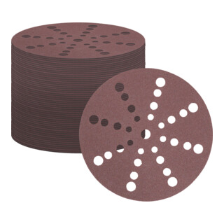 STIER Mole abrasive per legno D150 / P80 / 25 pz. / 32 fori