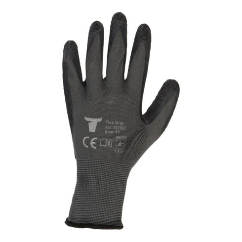 STIER Montagehandschuh Flex Grip Naturlatexbeschichtung grau/schwarz Größe 10