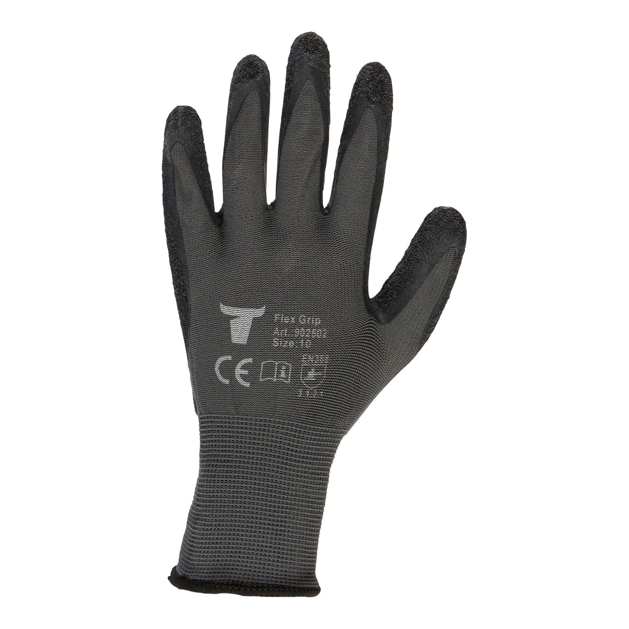 STIER Montagehandschuh Flex Grip Naturlatexbeschichtung grau/schwarz Größe 11