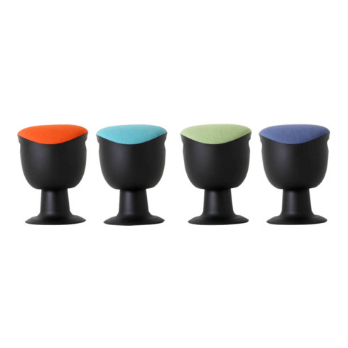 STIER Multibeweglicher Drehhocker mit Tellerfuß Sitzhöhe 465-585mm Polster Orange