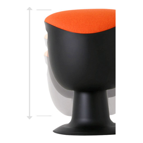 STIER Multibeweglicher Drehhocker mit Tellerfuß Sitzhöhe 465-585mm Polster Orange