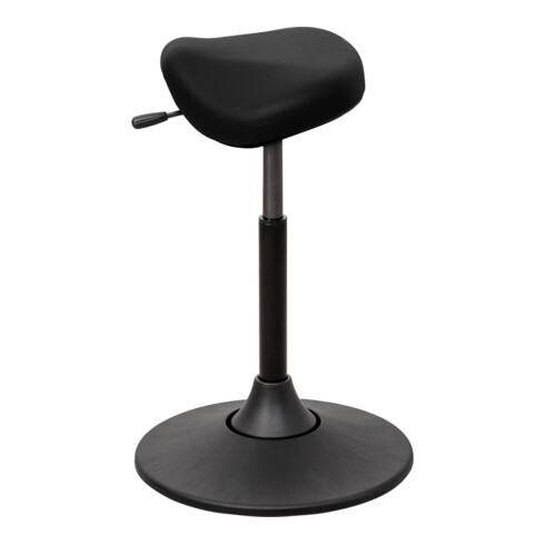 STIER Multibeweglicher Hocker mit Sattelsitz schwarz Sitzhöhe 510-700 mm