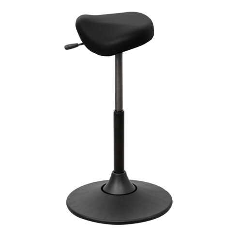 STIER Multibeweglicher Hocker mit Sattelsitz schwarz Sitzhöhe 510-700 mm