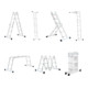 STIER multifunctionele ladder 4x3 sporten + platform 150 kg 12 treden DIN EN 131-2
