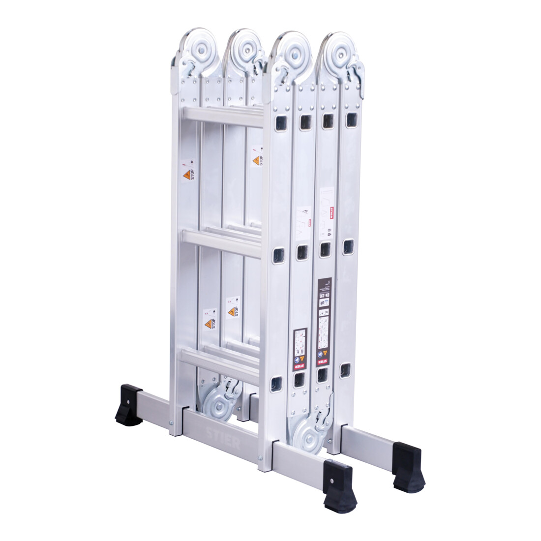STIER multifunctionele ladder 4x3 sporten + platform 150 kg 12 treden DIN EN 131