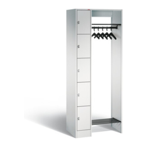 STIER Offene Garderobe mit 5 Schließfächern 1950x1430x480mm