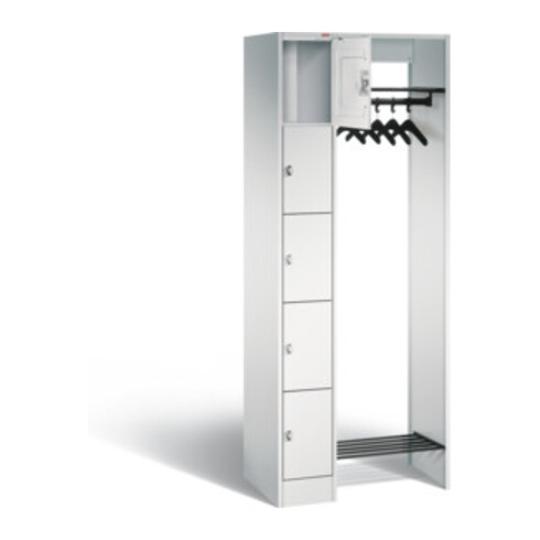STIER Offene Garderobe mit 5 Schließfächern 1950x1430x480mm