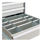 STIER Organizzatore cassetti divisori metallo BLH 100/125 mm interno 500x450 mm 12 scomparti 6 x TW 125-4