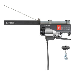 STIER Paranco elettrico a fune portata 250 kg potenza 500 W