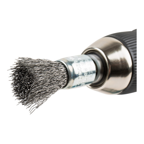 STIER Pinselkopfbürste, Schaft-Ø 6 mm, gewellt