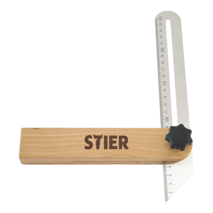 Set STIER Anschlagwinkel 300 mm + Präzisions-Schmiege 250 mm Aluminium