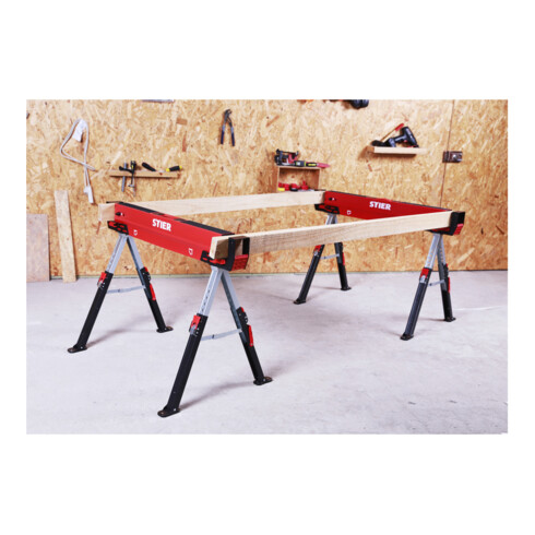 STIER Premium Falt-Arbeitsbock Sägebock höhenverstellbar 590 kg (Single)