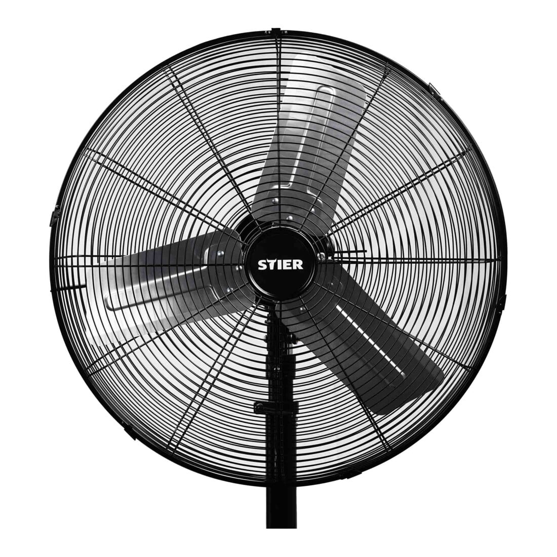 STIER Premium metalen statiefventilator met 90° oscillatie, 260 W