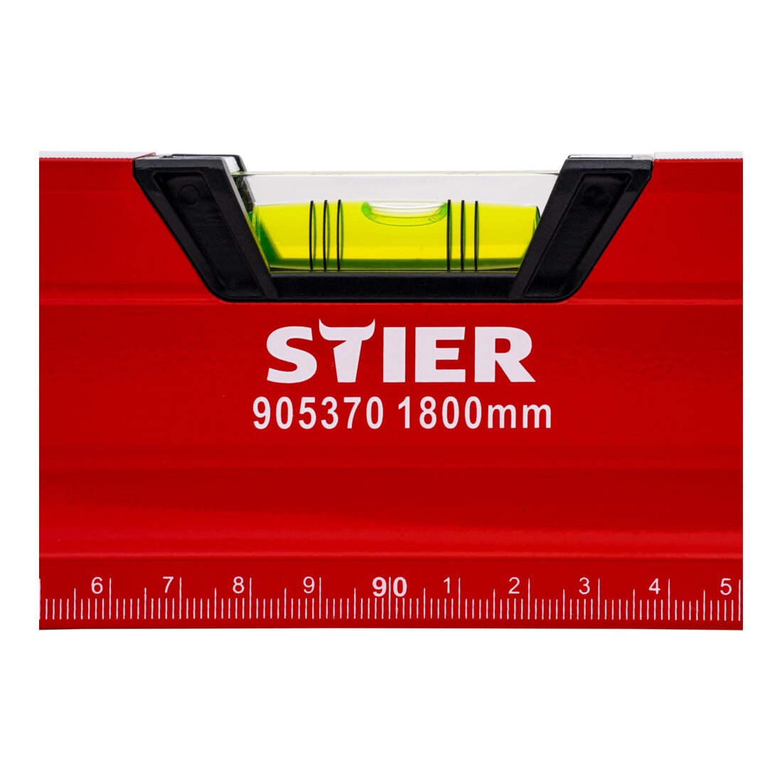 STIER Premium Wasserwaage mit Magnet und drei Libellen 1800 mm ±0,5 mm/m