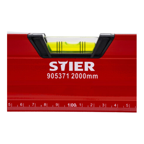 STIER Premium Wasserwaage mit Magnet und drei Libellen 2000 mm ±0,5 mm/m