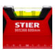 STIER Premium Wasserwaage mit Magnet und drei Libellen 600 mm ±0,5 mm/m