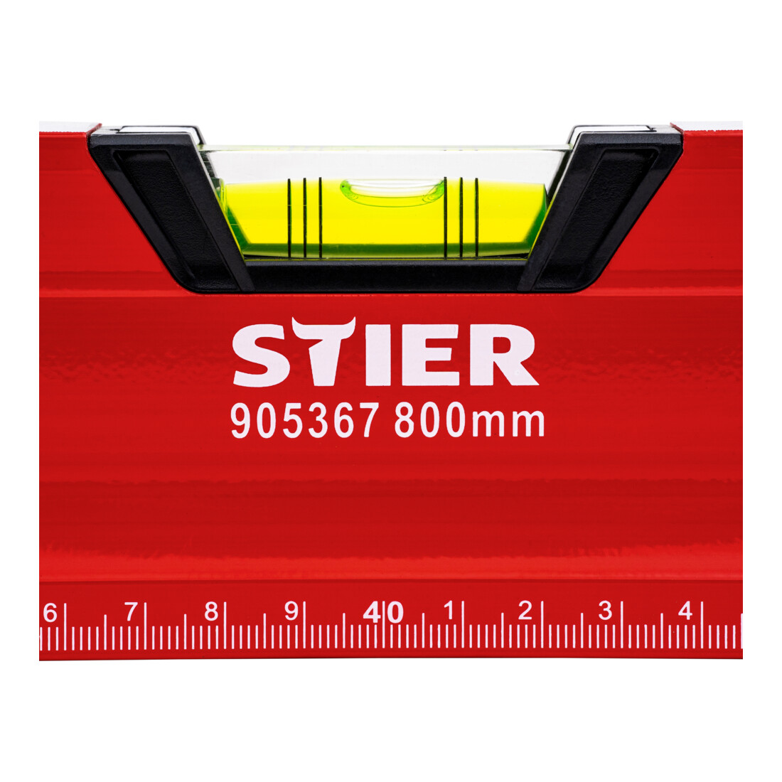 STIER Premium Wasserwaage mit Magnet und drei Libellen 800 mm ±0,5 mm/m