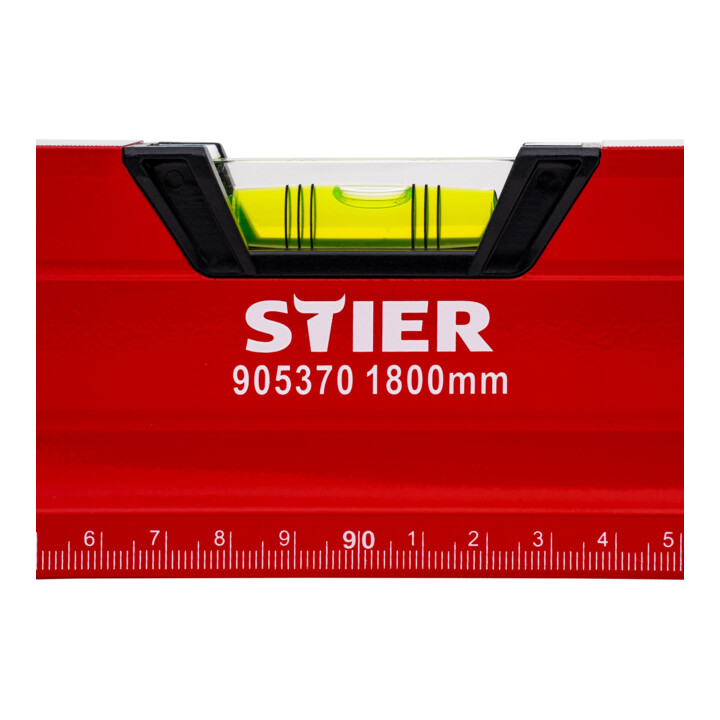 STIER Premium waterpas met magneet en drie libellen 1800 mm ±0,5 mm/m
