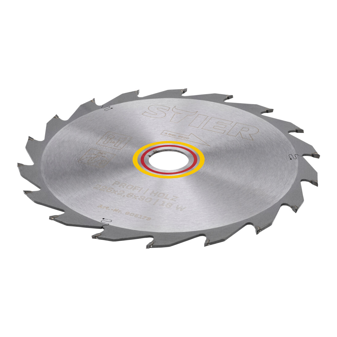 STIER professioneel cirkelzaagblad hout 225x2,6x30 18 W 28° spaanhoek