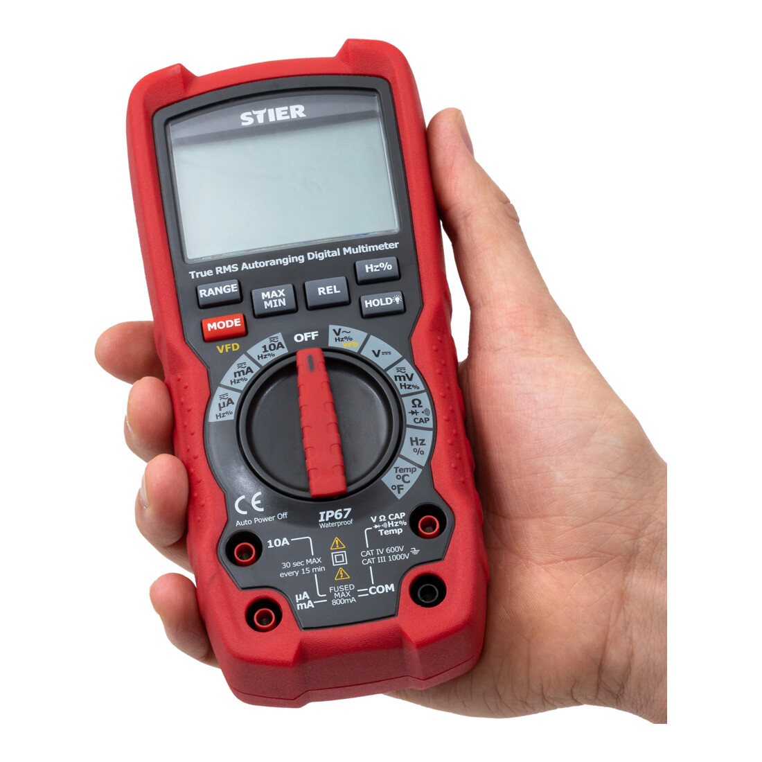 STIER professionele multimeter 60 mV - 1000 V AC/DC CAT III 1000 V CAT IV 600 V VFD RMS