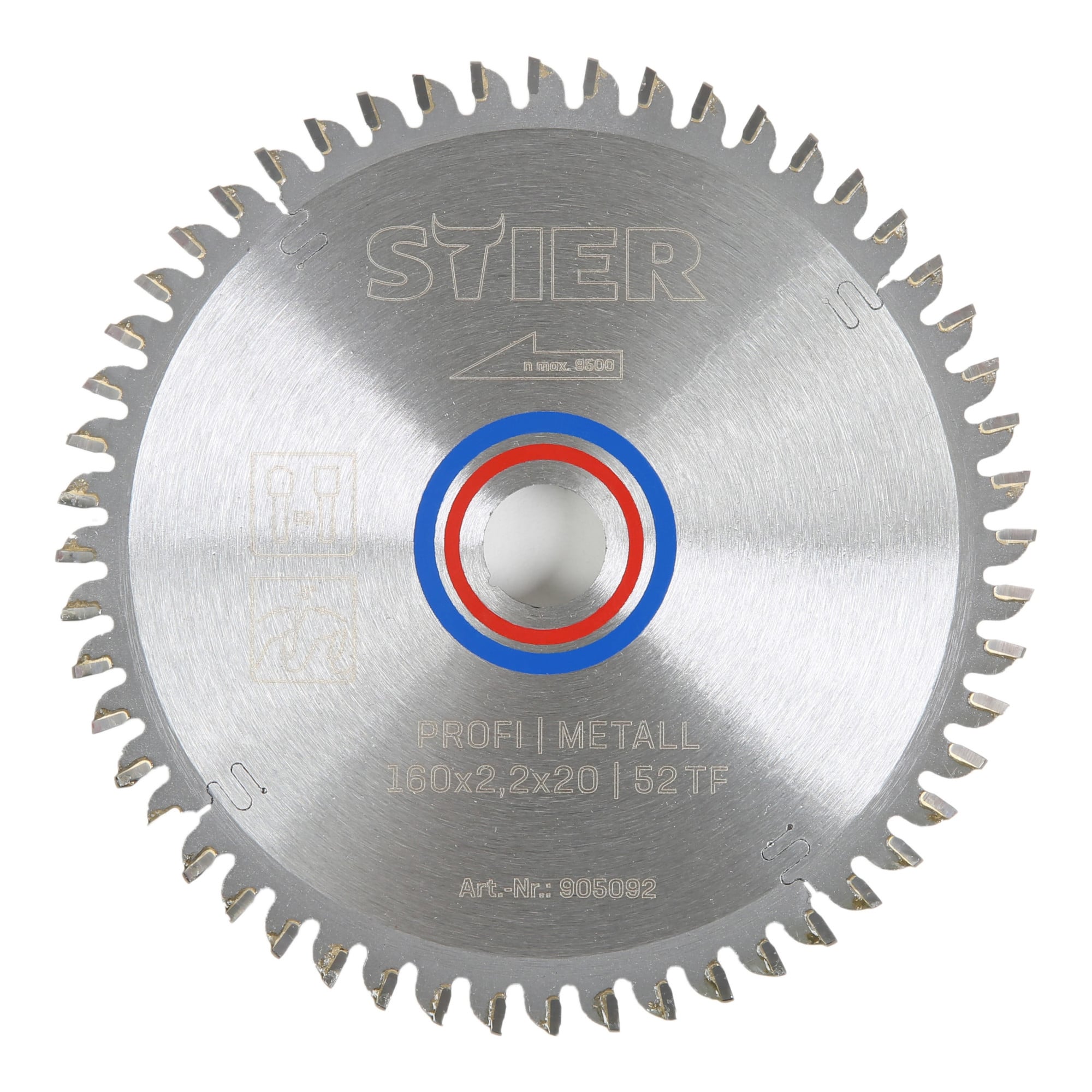 STIER Profi Kreissägeblatt Metall 160x2,2x20 52TF -5° neg. Spanwinkel