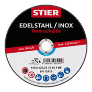 STIER Profi Trennscheibe gerade Inox/Stahl