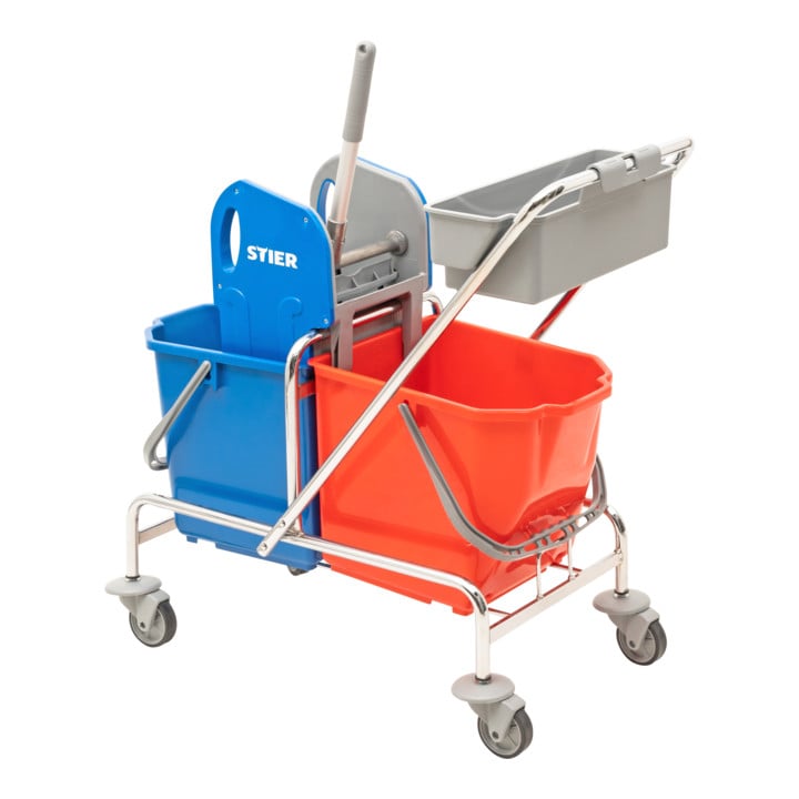 STIER Reinigungswagen mit Ablagekorb Set