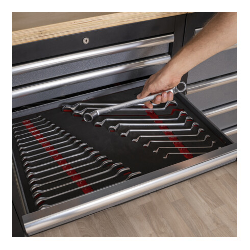 STIER Ringmaul- & Doppelringschlüsselsatz 27-teilig in Weichschaumeinlage (EVA)