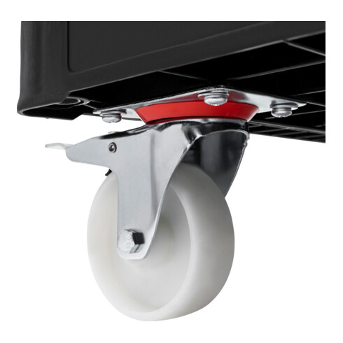 STIER Rollbehälter 3-seitig, galvanisch verzinkt, Kunststoff-Rollplatte