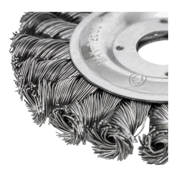 STIER ronde borstel ø 115 mm, boring-ø 22,2 mm, 0,5 mm, geknoopt, staal, nuttige hoogte 24 mm