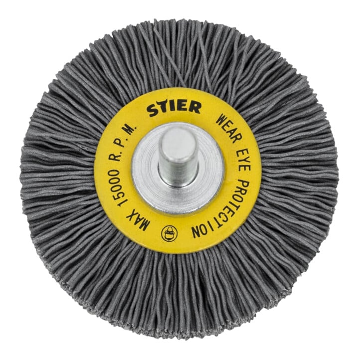 STIER ronde borstel ø 50 mm, schacht-ø 6 mm, 0,6 mm, gegolfd, siliciumcarbide