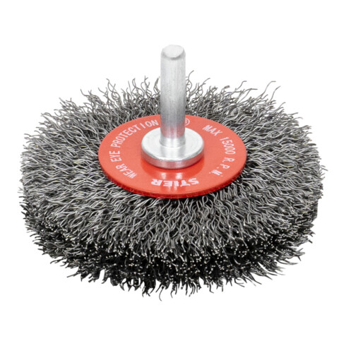 STIER Rundbürste Ø 70 mm, Schaft-Ø 6 mm, 0,3 mm, gewellt, Stahl